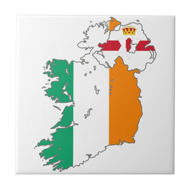 Azulejo De Cerámica Mapa irlandés de la nación celta (Frente)