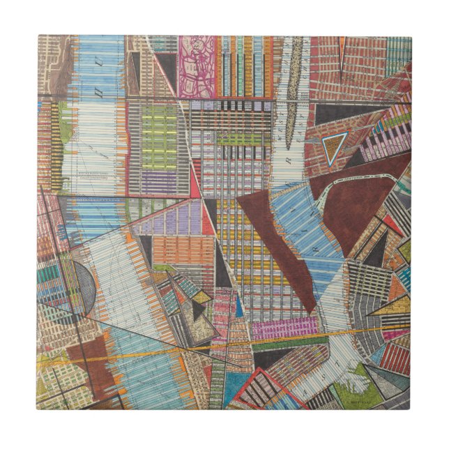 Azulejo De Cerámica Mapa moderno de Nueva York II