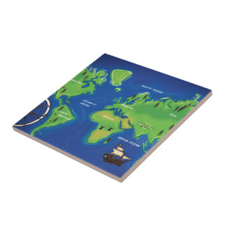 Azulejo De Cerámica Mapa mundial