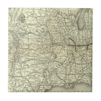 Azulejo De Cerámica Mapa Ohio y ferrocarril de Mississippi