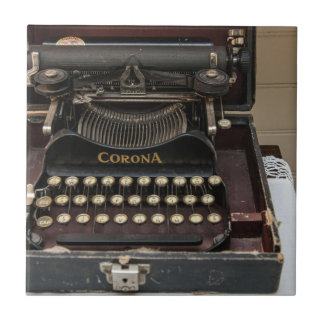 Azulejo De Cerámica Máquina de escribir del vintage