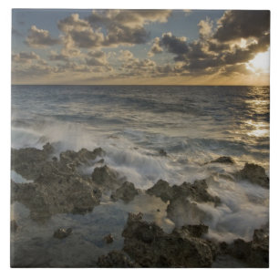 Azulejo De Cerámica Mar Caribe, Islas Caimán. Olas rompientes 2