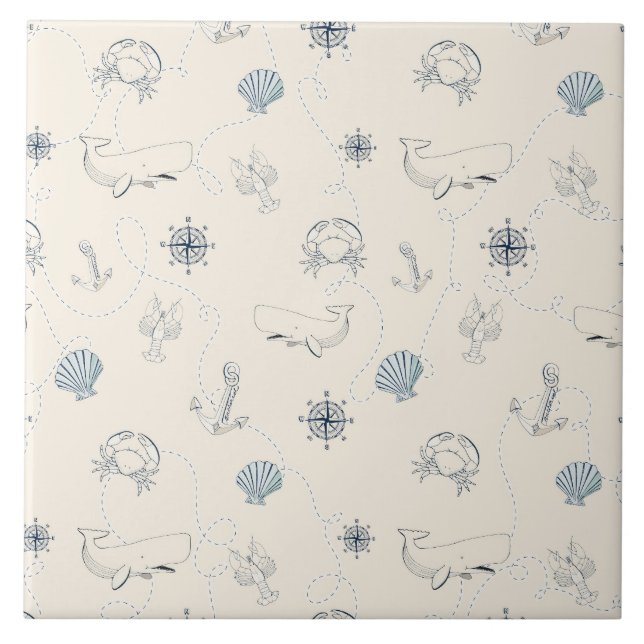 Azulejo De Cerámica Mar Náutico (Frente)