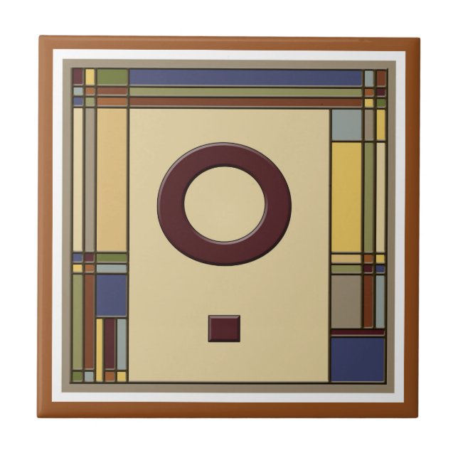 Azulejo De Cerámica Maravillosas Artes y Oficios Geométricos Iniciales (Frente)