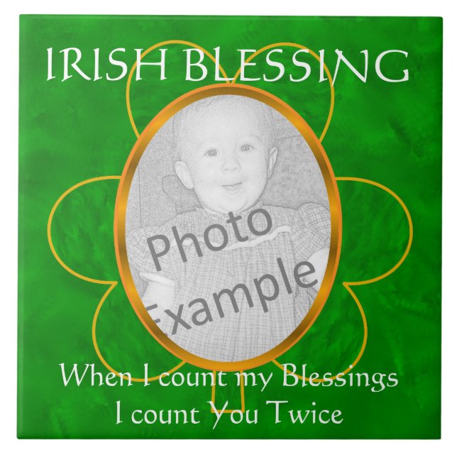 Azulejo De Cerámica Marco fotográfico irlandés de bendición-"Cuando cu (Frente)