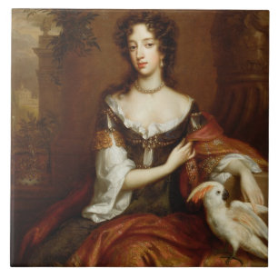 Azulejo De Cerámica Maria de Módena (1658-1718), c.1685 (aceite en