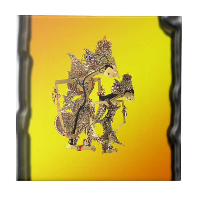 Azulejo De Cerámica Marionetas de la sombra indonesias (Frente)