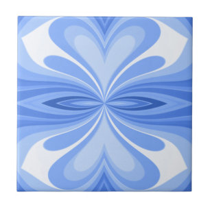 Azulejo De Cerámica Mariposa de Corazón Azul Abstracto