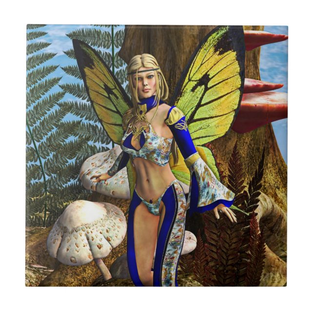 Azulejo De Cerámica Mariposa de hadas (Frente)