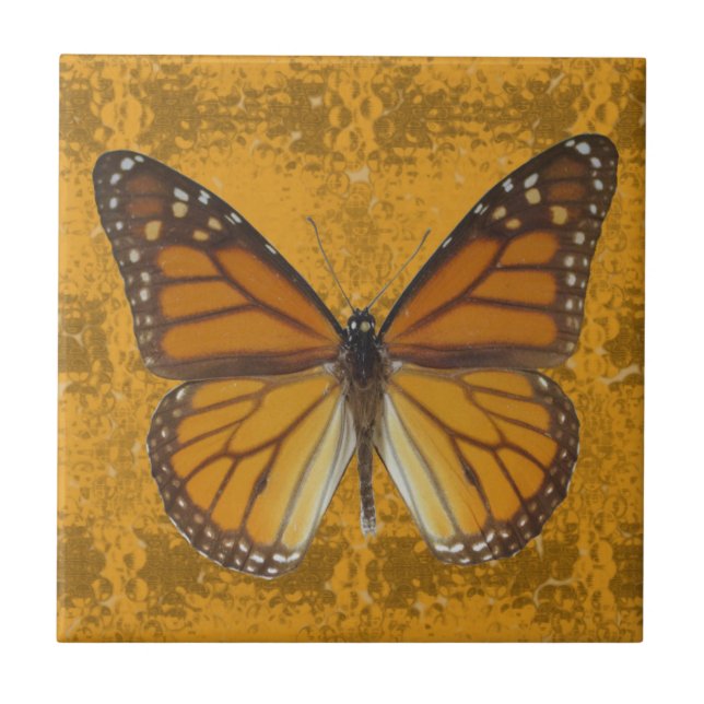 Azulejo De Cerámica Mariposa de monarca (Frente)