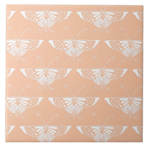 Azulejo De Cerámica Mariposa Deco estilizada - melocotón suave