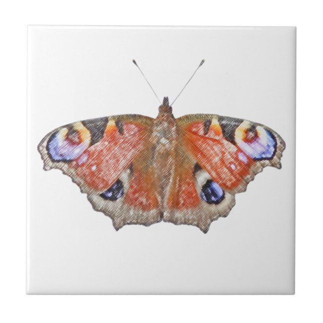 Azulejo De Cerámica mariposa descolorada (Frente)