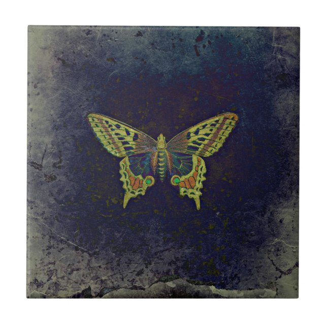 Azulejo De Cerámica Mariposa retra rústica (Frente)