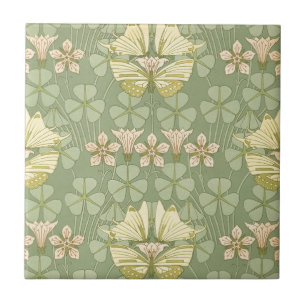 Azulejo De Cerámica Mariposas del nouveau del arte