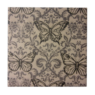 Azulejo De Cerámica Mariposas Intrincadas