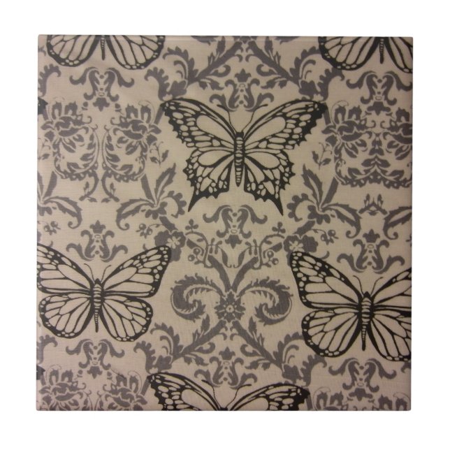 Azulejo De Cerámica Mariposas Intrincadas (Frente)