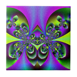 Azulejo De Cerámica Mariposas verde oscuro