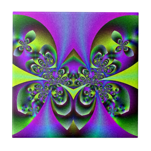 Azulejo De Cerámica Mariposas verde oscuro (Frente)