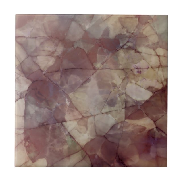 Azulejo De Cerámica Mármol color de rosa de Brown (Frente)