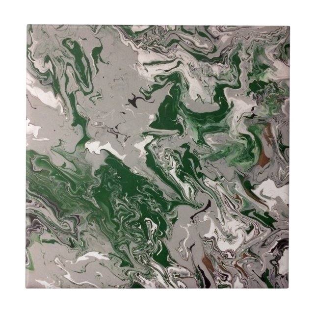Azulejo De Cerámica Mármol verde y gris (Frente)