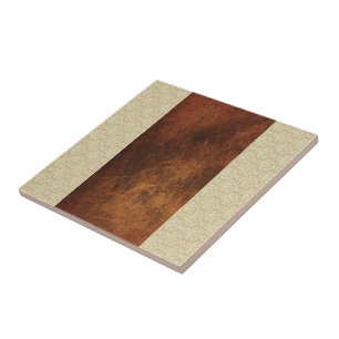 Azulejo de cerámica marrón y beige