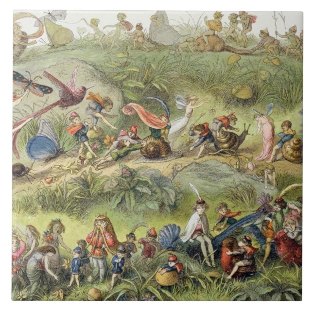 Azulejo De Cerámica Marzo triunfal del Duende-Rey, ilustracion de (Frente)