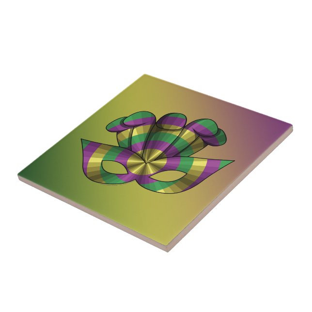 Azulejo De Cerámica Máscara de Mardi Gras (Lado)