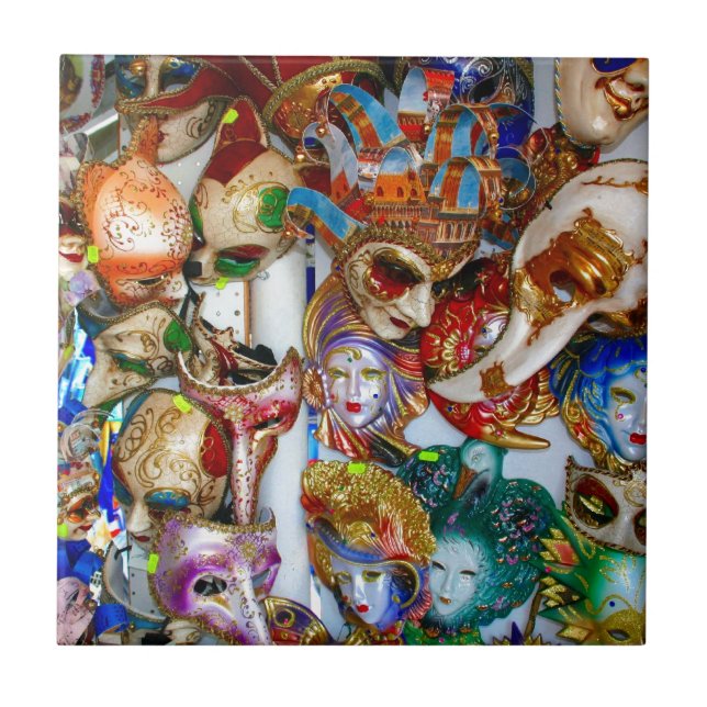 Azulejo De Cerámica Máscaras de Venecia (Frente)
