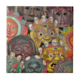 Azulejo De Cerámica Máscaras en Boudhanath, mosaico en Katmandú