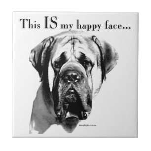 Azulejo De Cerámica Mastiff Happy Face