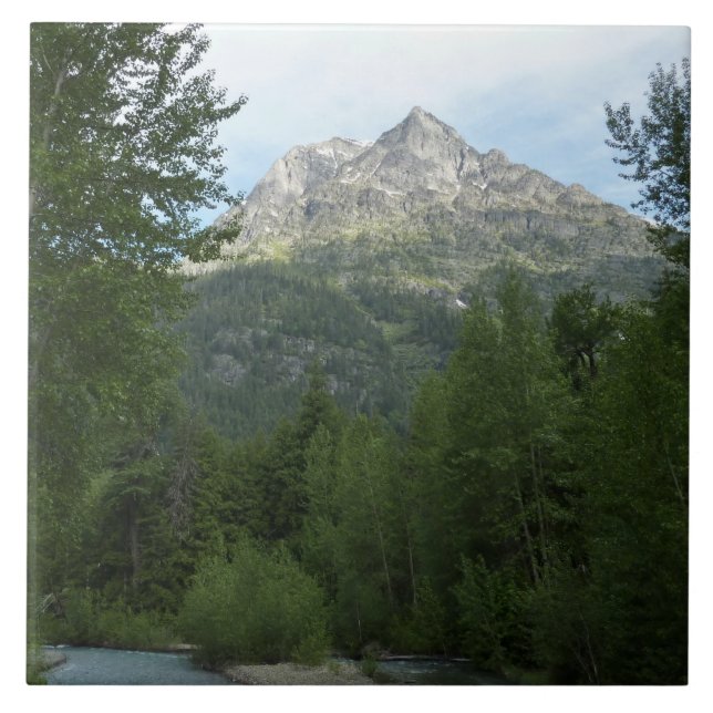 Azulejo De Cerámica McDonald Creek en el Parque Nacional Glacier (Frente)