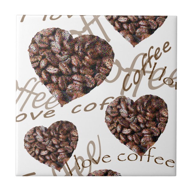 Azulejo De Cerámica "¡Me encanta el café!" (Frente)
