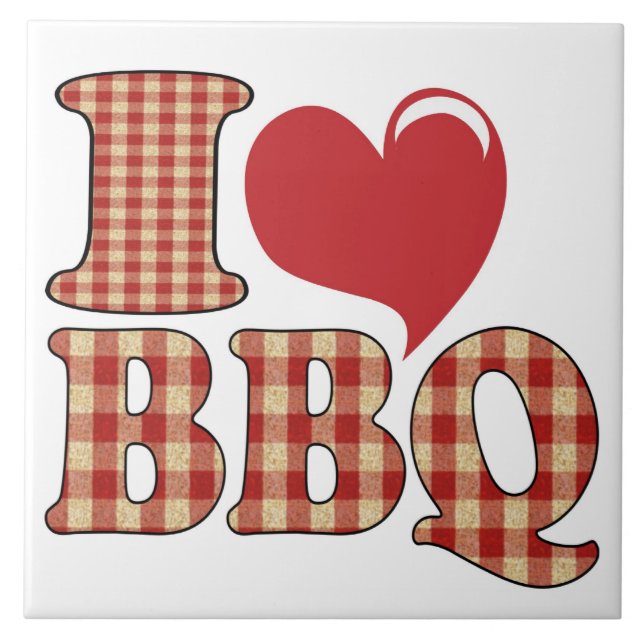 Azulejo De Cerámica Me encanta la barbacoa (Frente)