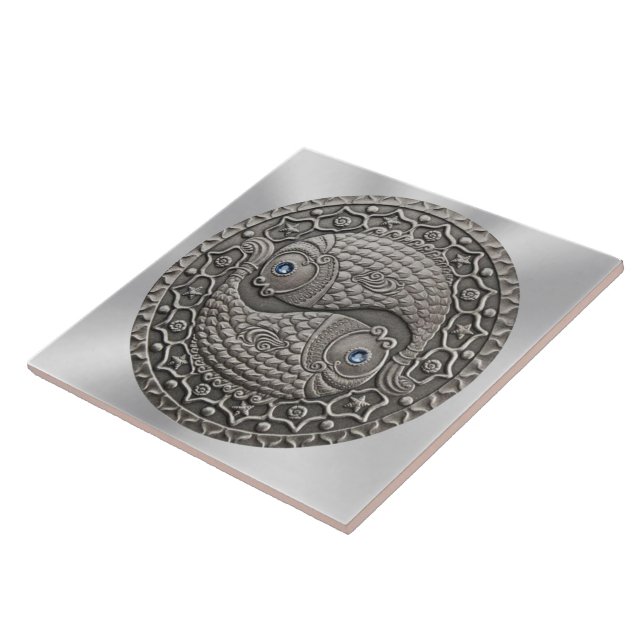 Azulejo De Cerámica Medallón de Piscis (Lado)