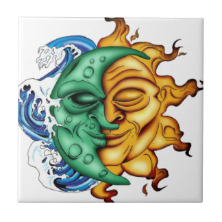 Azulejo De Cerámica Media luna medio Sun