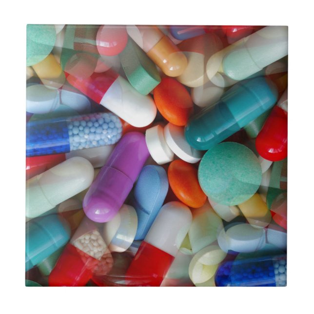 Azulejo De Cerámica medicamentos para pastillas (Frente)
