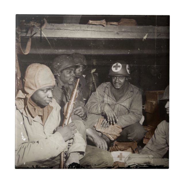 Azulejo De Cerámica Médicos de la Segunda Guerra Mundial en espera (Frente)