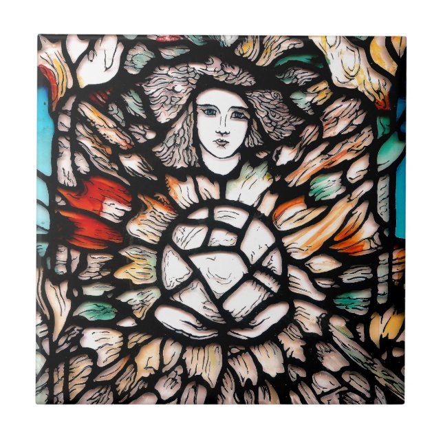 Azulejo De Cerámica Meditación en colores (Frente)