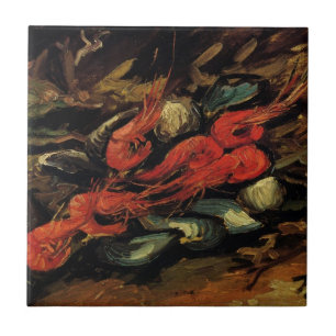 Azulejo De Cerámica Mejillones y camarones por Vincent van Gogh