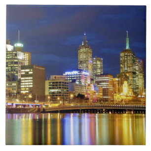 Azulejo De Cerámica Melbourne, Australia. Las vistas nocturnas del 2