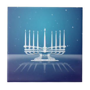Azulejo De Cerámica Menorah iluminado II