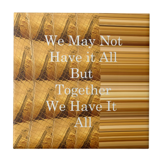 Azulejo De Cerámica Mensaje inspirador con diseño de vida salvaje en Á (Frente)