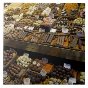 Azulejo De Cerámica Mercat de Sant Josep, caramelos de chocolate surti