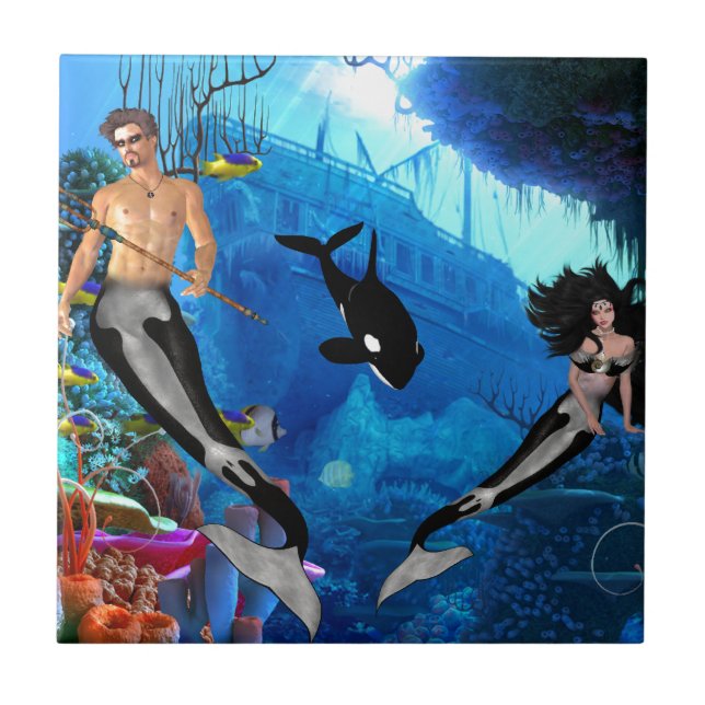 Azulejo De Cerámica Merrow Mermaid, la mejor vendedora (Frente)