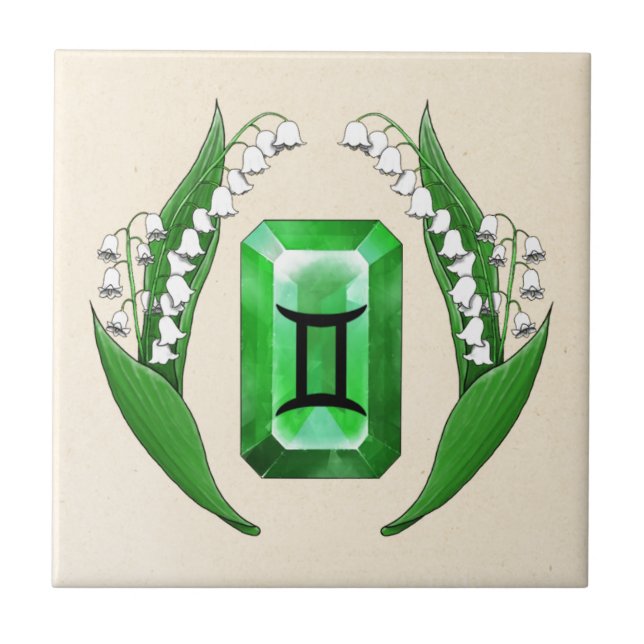 Azulejo De Cerámica Mes de nacimiento Mayo Gemini (Frente)