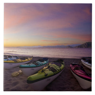 Azulejo De Cerámica México, Baja, Mar de Cortés. Kayaks y