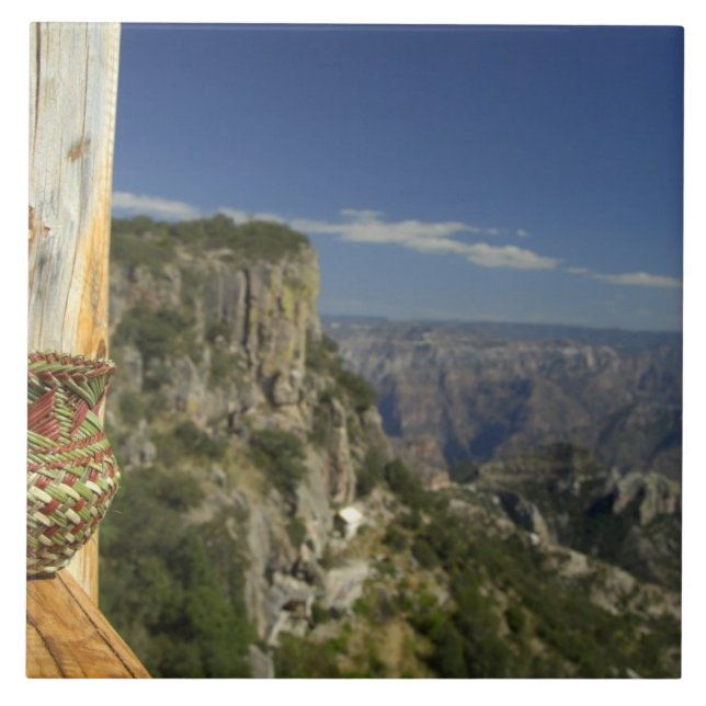 Azulejo De Cerámica México, Chihuahua, Cañón de Cobre. Ver desde (Frente)