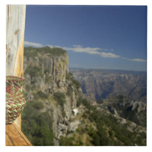 Azulejo De Cerámica México, Chihuahua, Cañón de Cobre. Vista desde