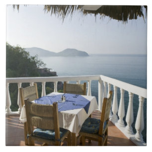 Azulejo De Cerámica México, Guerrero, Zihuatanejo. Mesa de café sobre