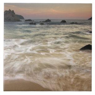 Azulejo De Cerámica México, Guerrero, Zihuatanejo.  Surf a lo largo d